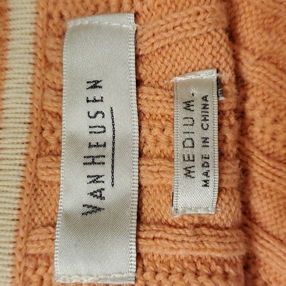 Van Heusen peach long sleeve v-neck sweater - Picture 7 of 8